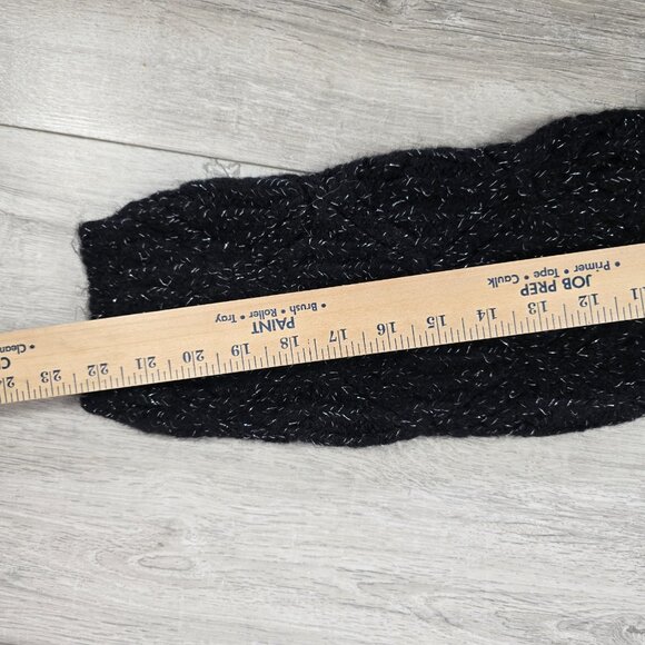 NWT Old Navy Womens Sweater Sz M Black Metallic Ruffle Crew Neck Whimsy Goth - Picture 6 of 7